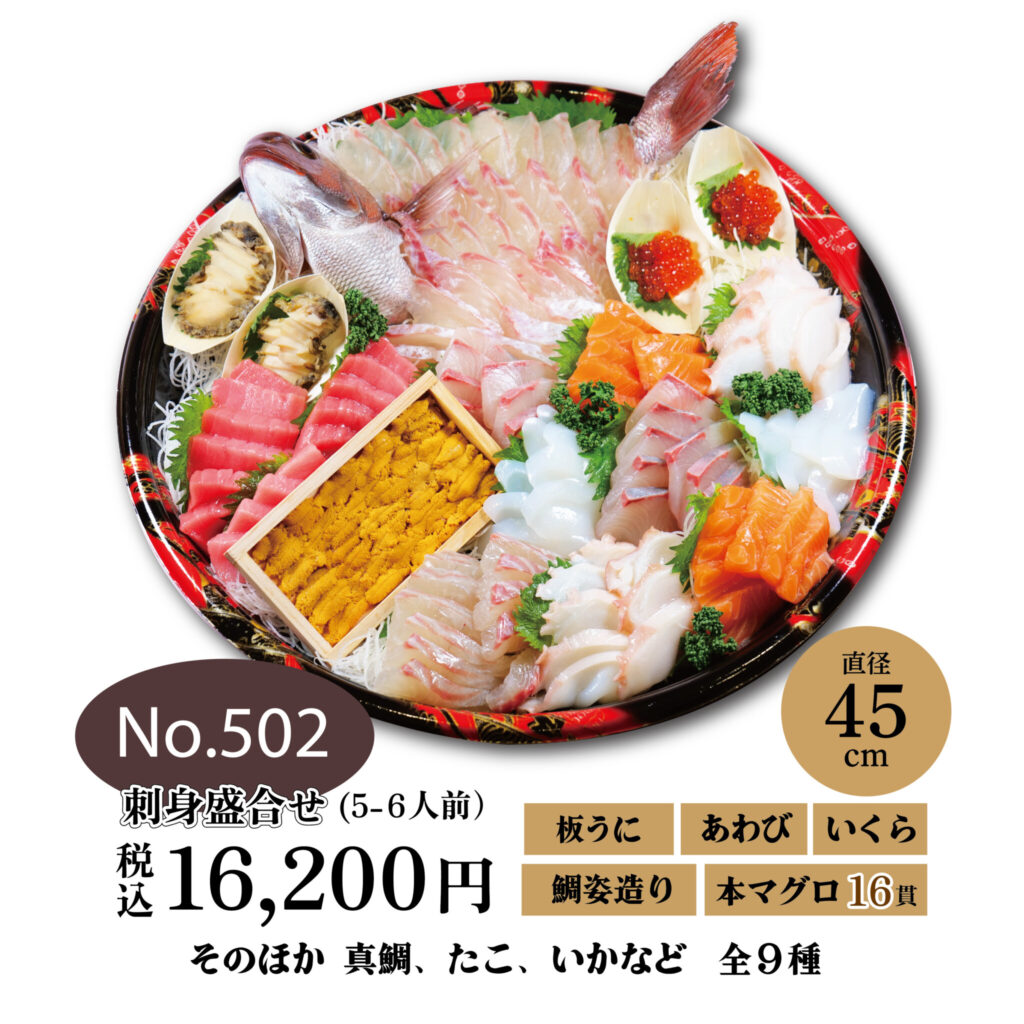 No.502 刺身盛合せ　16,200円